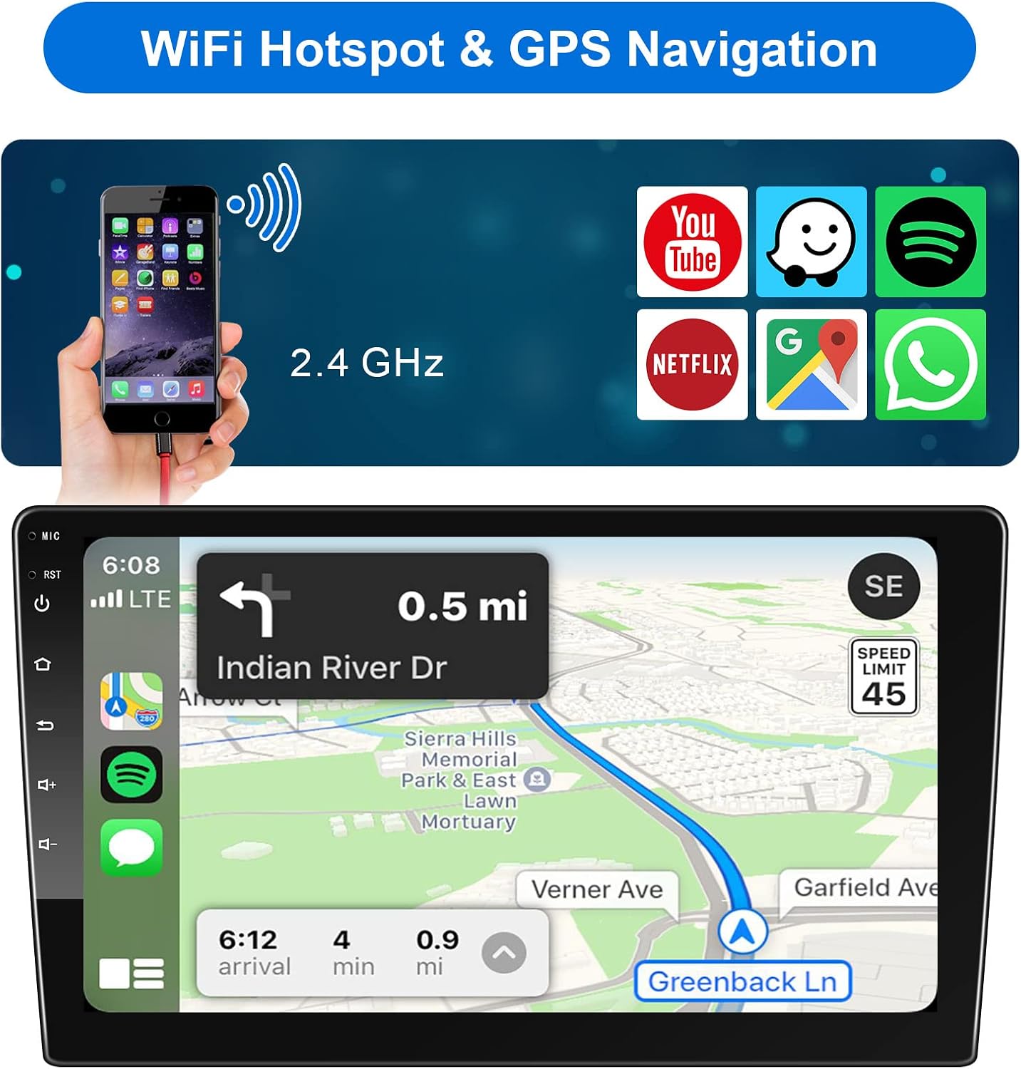 10 inch double din wireless carplay car stereo android car radio with wireless android auto 2g32g touchscreen car multimedia player gps navigation