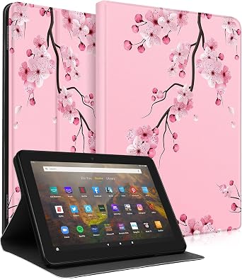 Wazzasoft for Amazon Kindle Fire HD 10/10 Plus Tablet Case 13th/11th Generation for Women Girls Folio Cover Cute Fashion Design Girly Floral Flower Kawaii Pretty Unique Cases for Kindle Fire 10.1 Inch