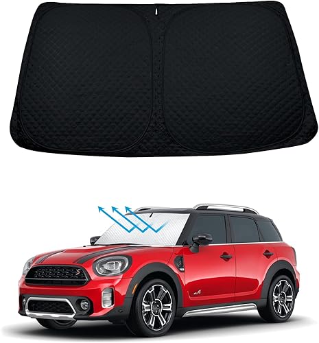 BESTVIEW Parasol para parabrisas compatible con Mini Countryman F60 SUV 2017-2023, protector de visera reflectante plegable, 5 capas de material 240T