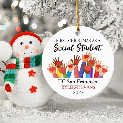 Miniatura 10 de Adorno de futura enfermera, adorno personalizado para la primera Navidad como estudiante de enfermería, adorno de Navidad 2023, regalo para