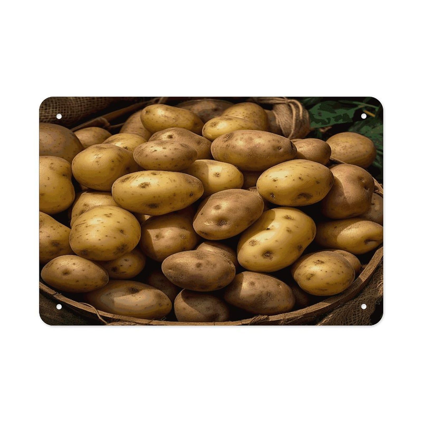 Fekiloot Style Garden Potatoes Metal Signs Wall Art Tin Sign