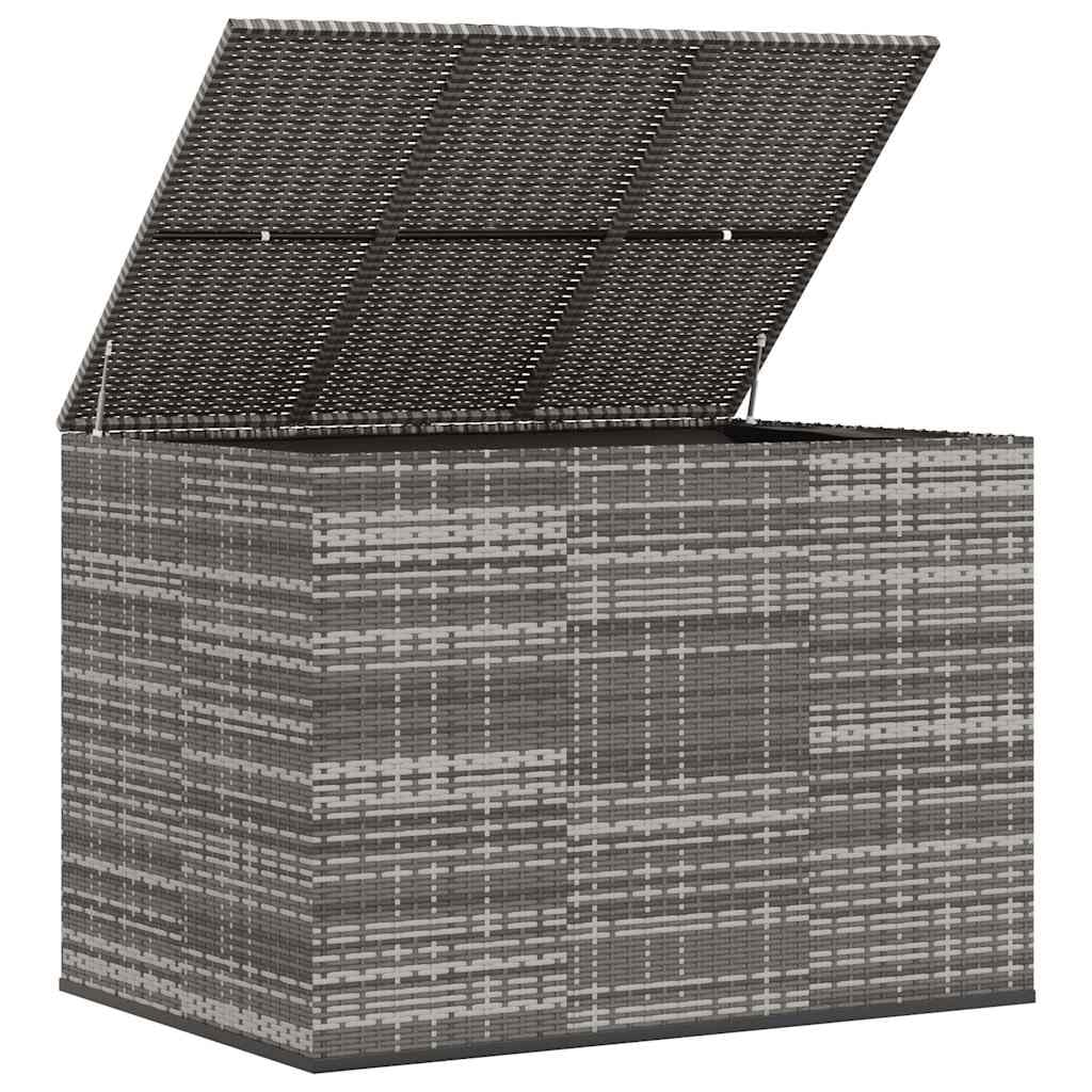 Cassapanca da giardino in rattan sintetico, 145 x 100 x 103 cm | Resistente alle intemperie, tasca interna impermeabile, molla a gas, facile da pulire