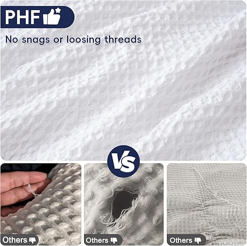 Miniatura 4 de PHF Fundas de almohada ultra suaves con tejido de gofre, tamaño King, sin relleno, paquete de 2 fundas de almohada de 20 x 36 pulgadas, fundas de