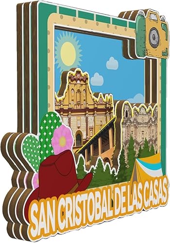 Miniatura 2 de Imán de San Cristóbal de las Casas, México, imán para nevera, 3D, monumentos de madera, recuerdos coleccionables, decoración hecha a mano -2086