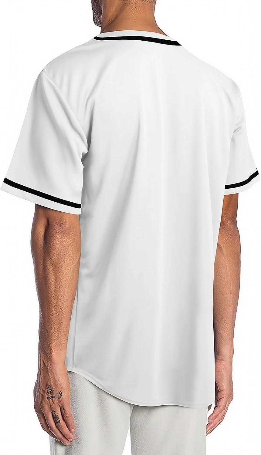 Blank Plain Short Sleeve Baseball Jersey for Men and Women Solid Button Down Sport Uniform