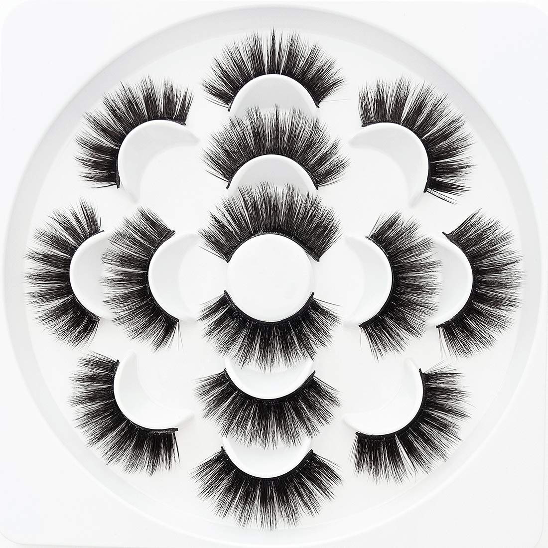 5D Mink False Eyelashes Dramatic Faux Lashes for Kids Women Ladies & Makeup Artists,7Pack