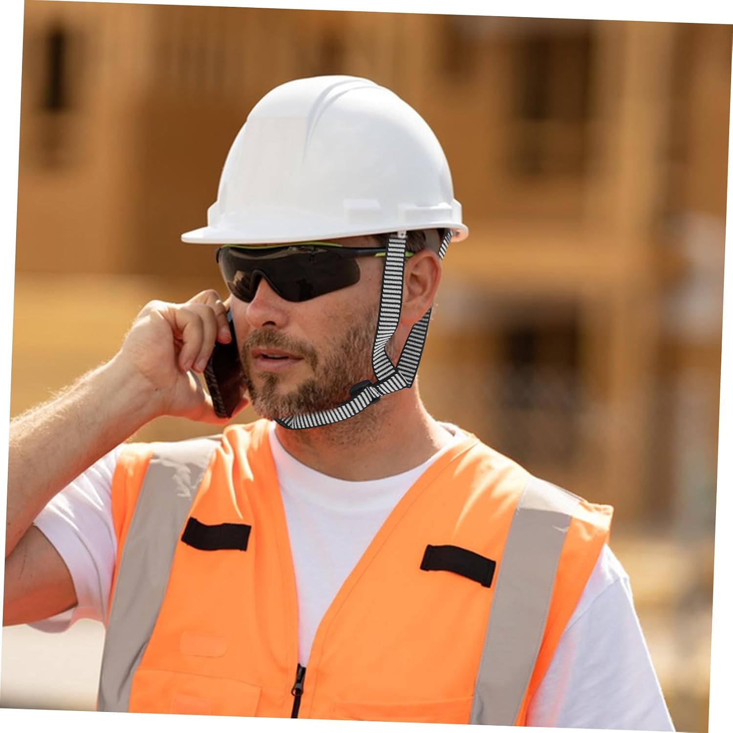 Angoily 5pcs Helmet Adjustable Chin Strap Shaped Hard Hat Accessory for Construction Safety and Lightweight Strap Easy to Install