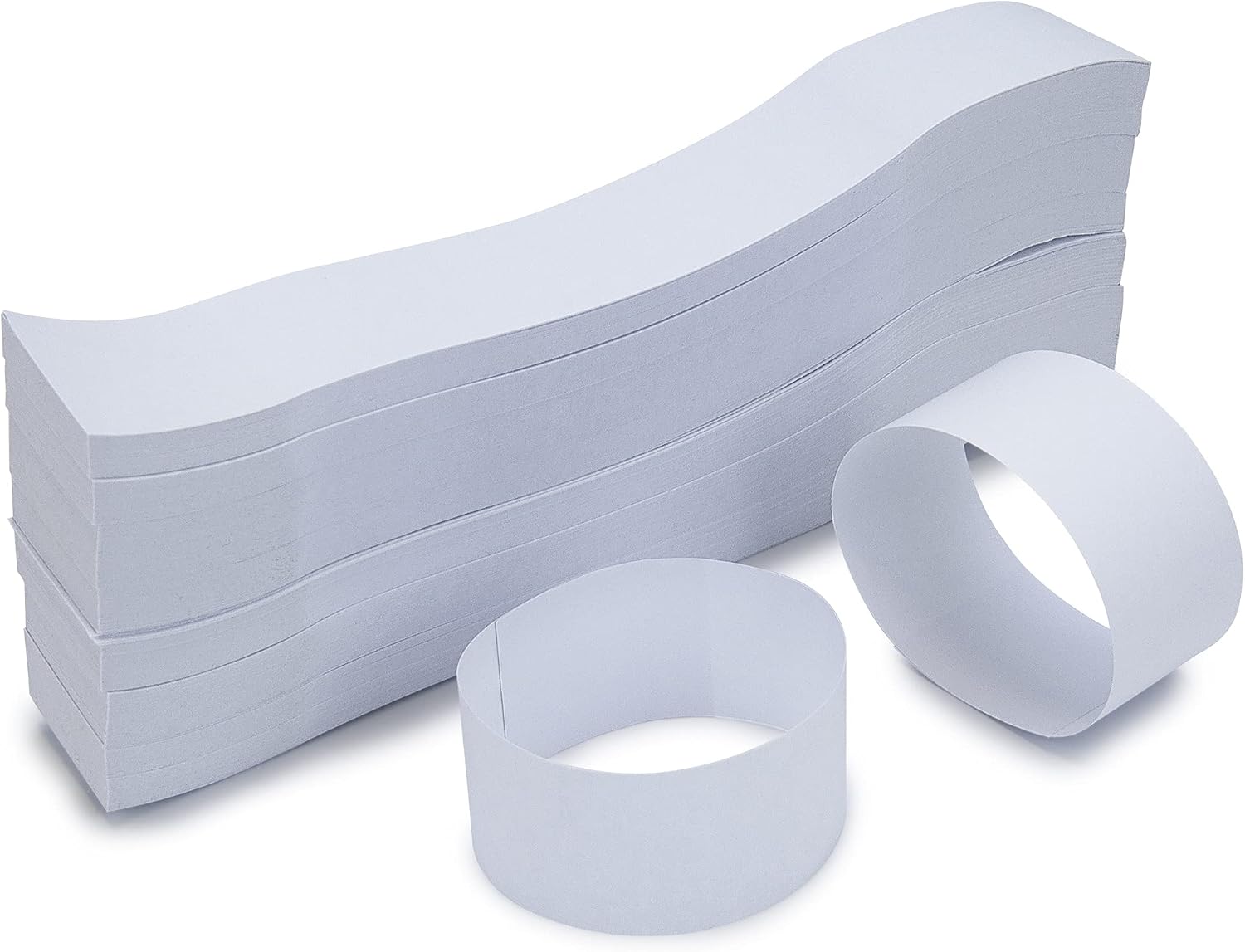 L LIKED Pack of 500 Currency Band Bundles Self Sealing Currency Straps Bands Money Bill Wrappers (Blank White - 500 PCS)