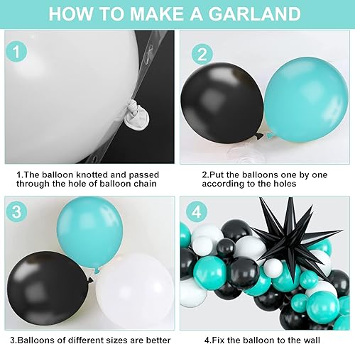 Vista 37 de Kit de arco de globos rosa, morado y azul, guirnalda de globos rosa morado con globos de látex rosa, azul, morado, blanco, globos de papel