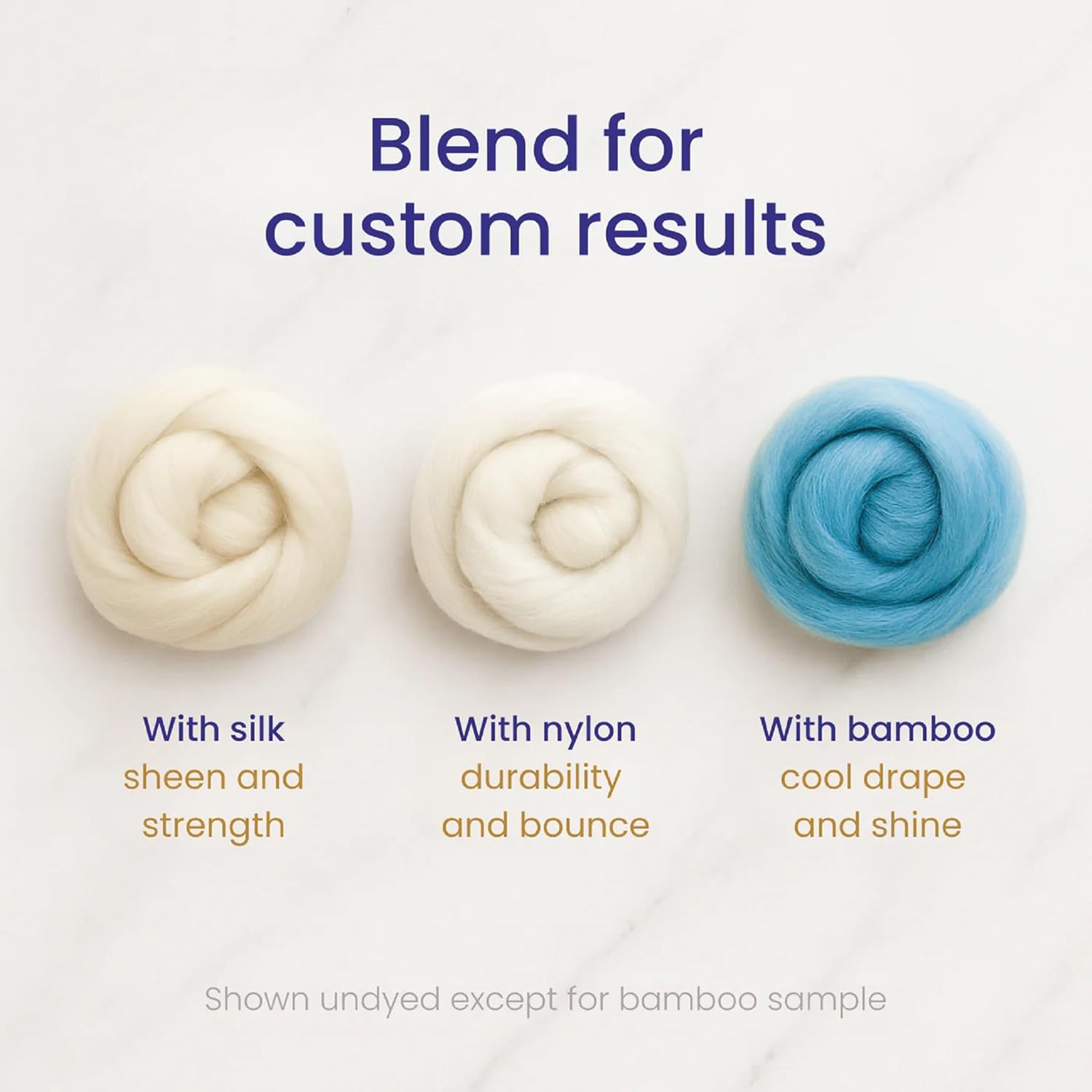 Revolution Fibers Rambouillet Wool Top | 8 Ounces (0.5 lbs) for Spinning, Felting, Knitting & Tapestry | 100% Natural Undyed White Wool Top