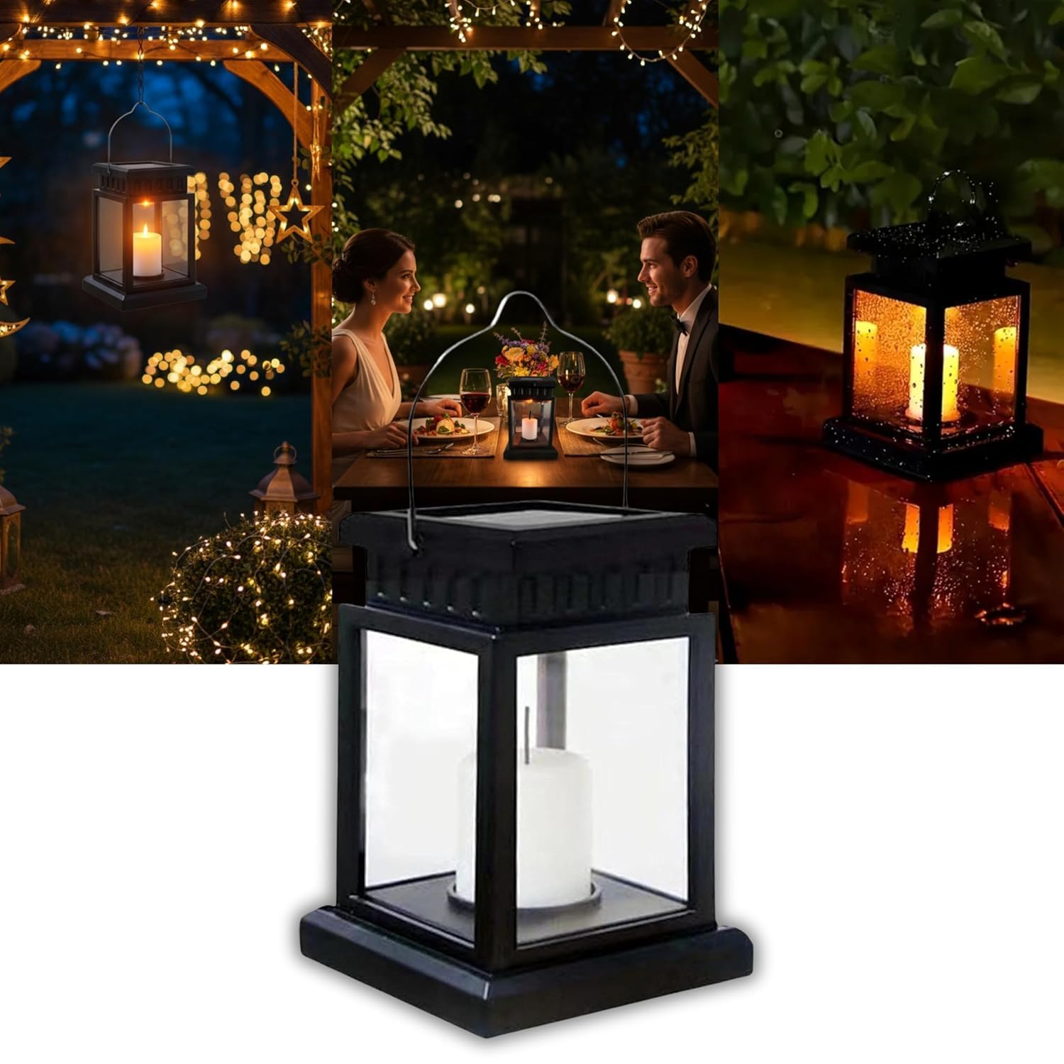 KHIZAR Solar Light Outdoor Garden Waterproof Hanging Candle Flickering Flame Effect Portable Decorative Lamp for Home, Tree, Patio, Tent, Table and Pathways (Pack of 1)-image-43
