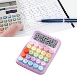 Calculatrice colorée Clavier mécanique, fournitures de bureau et d'école Calculatrice des fournitures scolaires Bureau électronique pour le bureau d'études à domicile, (Purple)