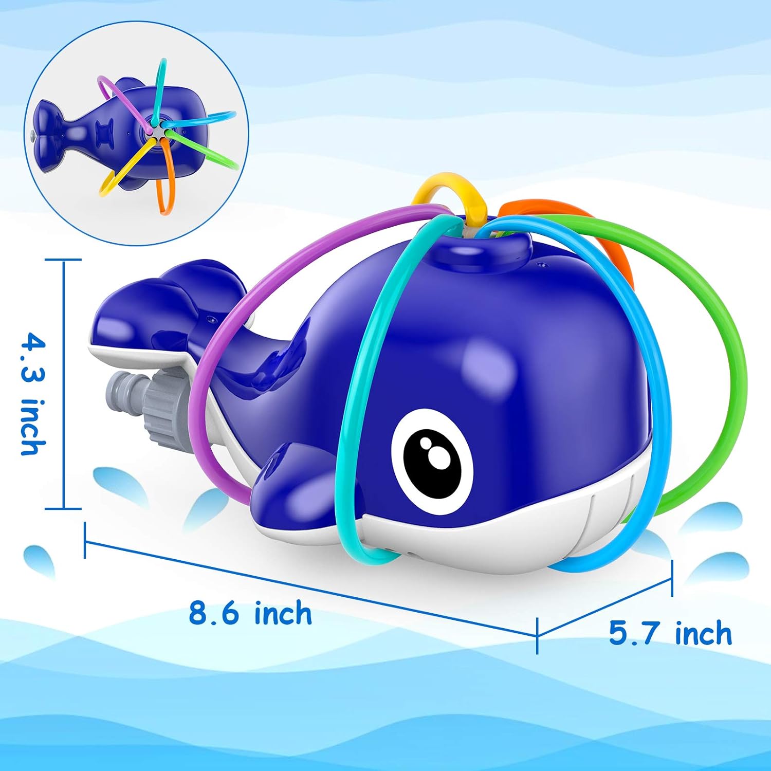 Sprinkler for Kids Outdoor Toy Water Sprinkler Whale Water Toy of Backyard with Wiggle Tubes Spray Splashing Fun for Summer Days Sprays Up to 8ft High : Toys & Games