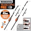 Terratek Corded Extendable Pole Hedge Trimmer 550W 2.5M Telescopic Hedge Trimmer Long Reach Hedge Cutter with 4 Position's, 10m Cable and Shoulder Strap Included
