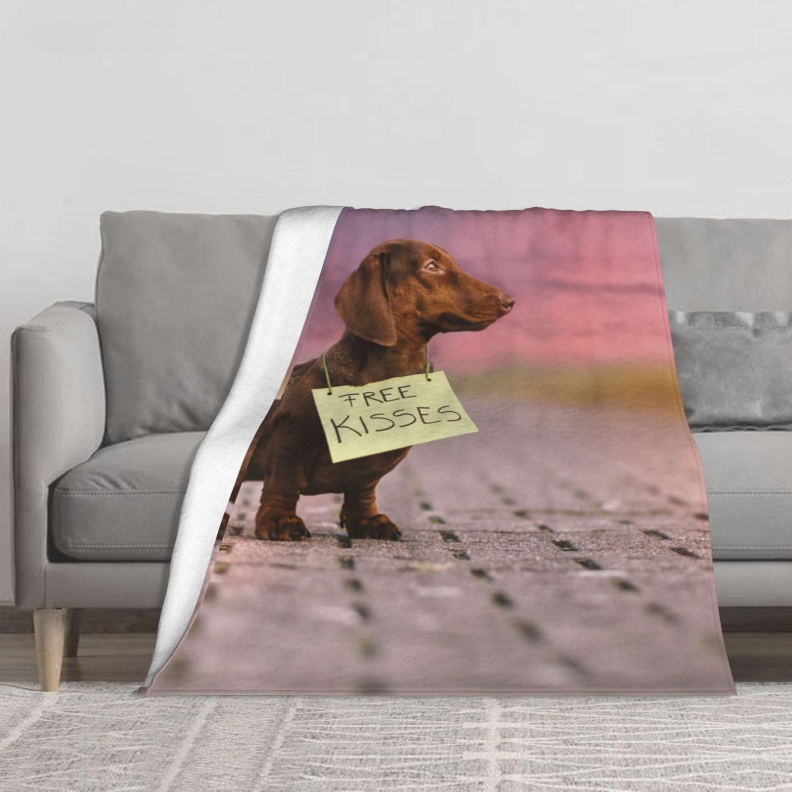 Couverture teckel marron cadeau idéal pour passionné chien