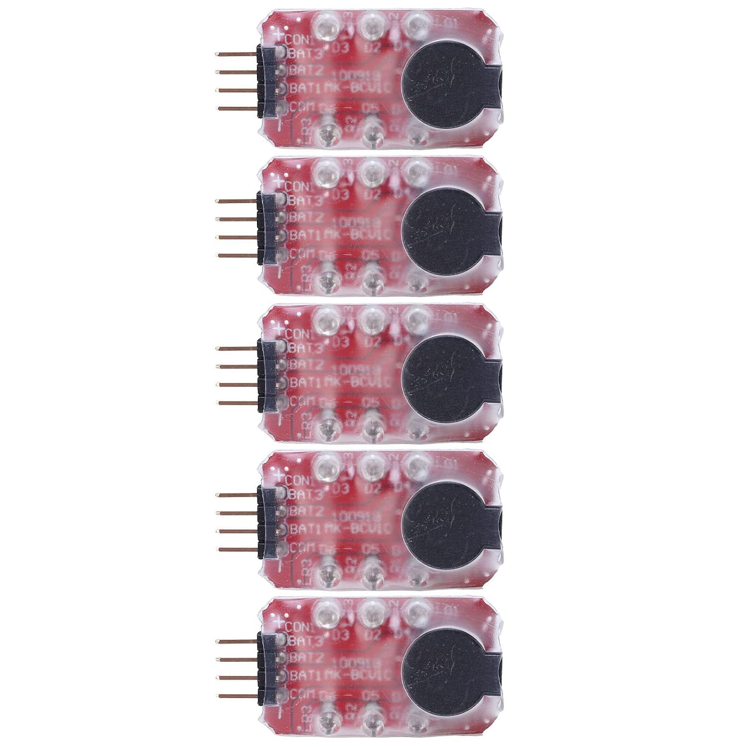 5PCS Lipo Battery Low Voltage Alarm Tester with Buzzer and LED for 2S 3S RC Drone Battery Monitoring