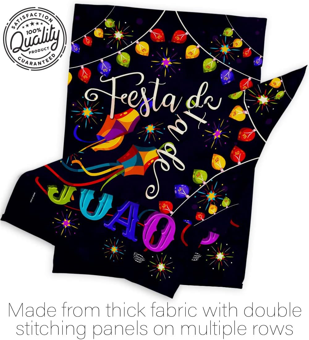 Festa de São João Garden Flag - Celebration Junina Brazilian Festivals Festas Occasion June Party - House Decoration Banner Small Yard Gift Double-Sided Made in USA 13 X 18.5