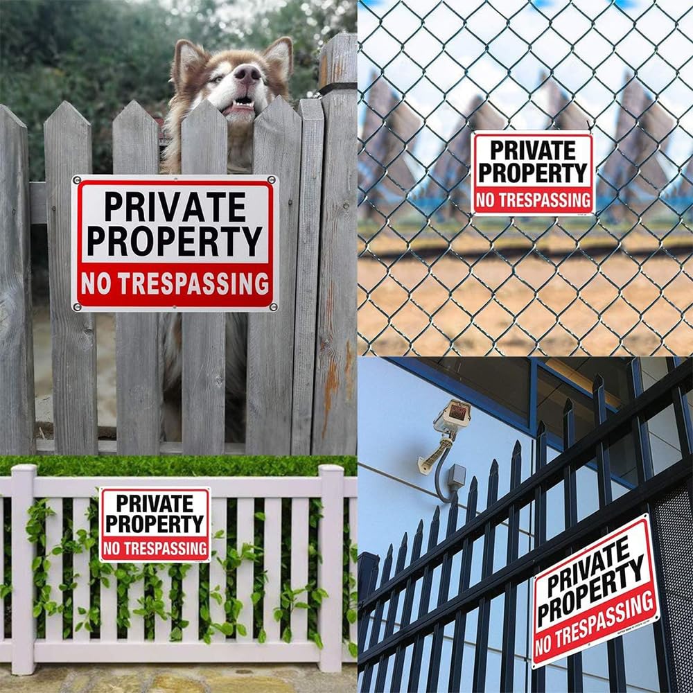 Sarini 2 cartelli di proprietà privata,cartelli Riflettenti in Alluminio per Esterni,cartelli in Metallo Resistenti alle intemperie per Una Maggiore Sicurezza della proprietà