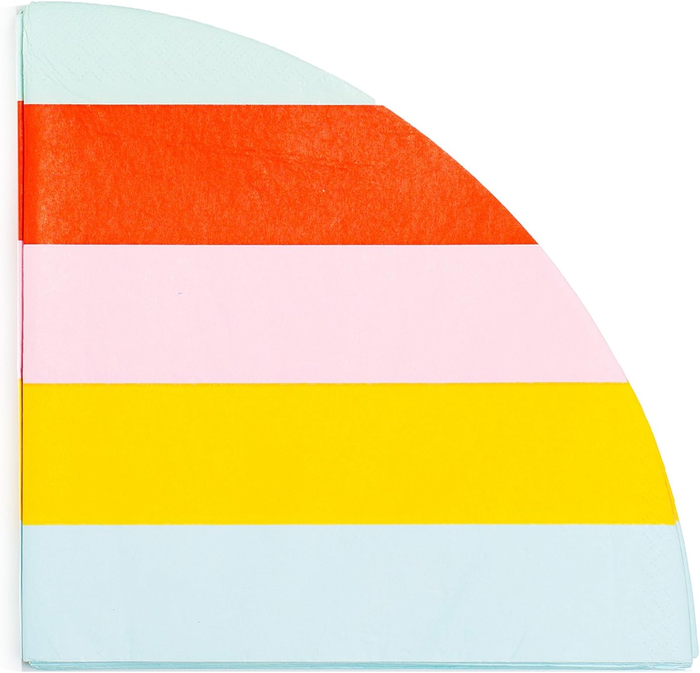 Sugar & Cloth Round Paper Napkins, Rainbow Stripe, 32 Count