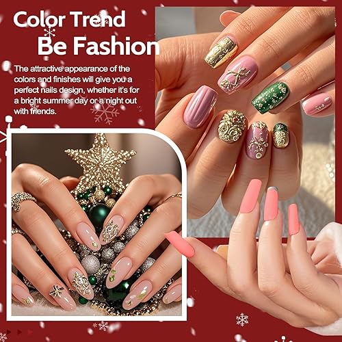 Miniatura 4 de Lavender Violets Juego de 49 esmaltes de uñas de gel, 45 colores, efecto neón que brilla en la oscuridad, con imprimación de uñas, capa base, capa