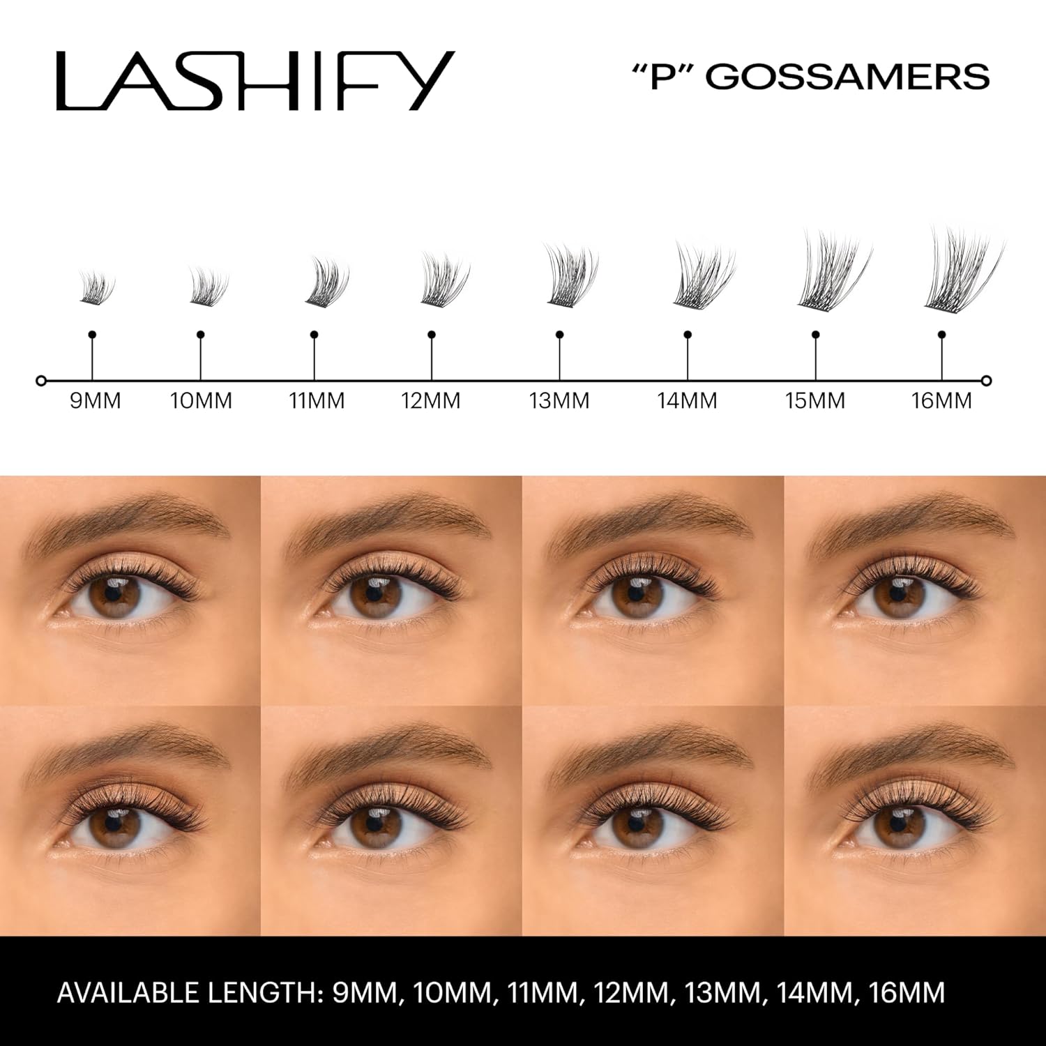 Lashify Plushy 11mm Gossamer Lashes in Black, Easy DIY False Lashes for a Voluminous Yet Still Natural Look