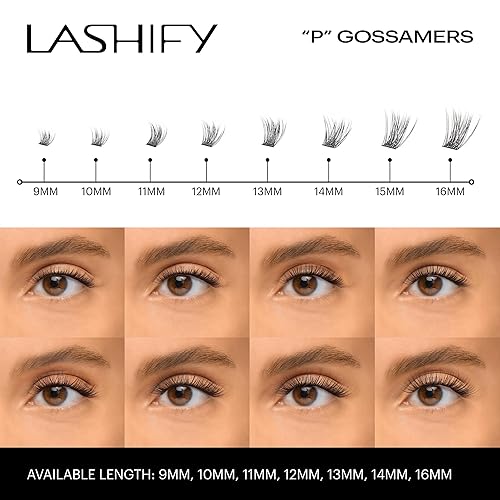 Miniatura 4 de Lashify Plushy - Pestañas postizas de 11 mm de Gossamer en negro, pestañas falsas fáciles de colocar en casa para un aspecto voluminoso pero aún