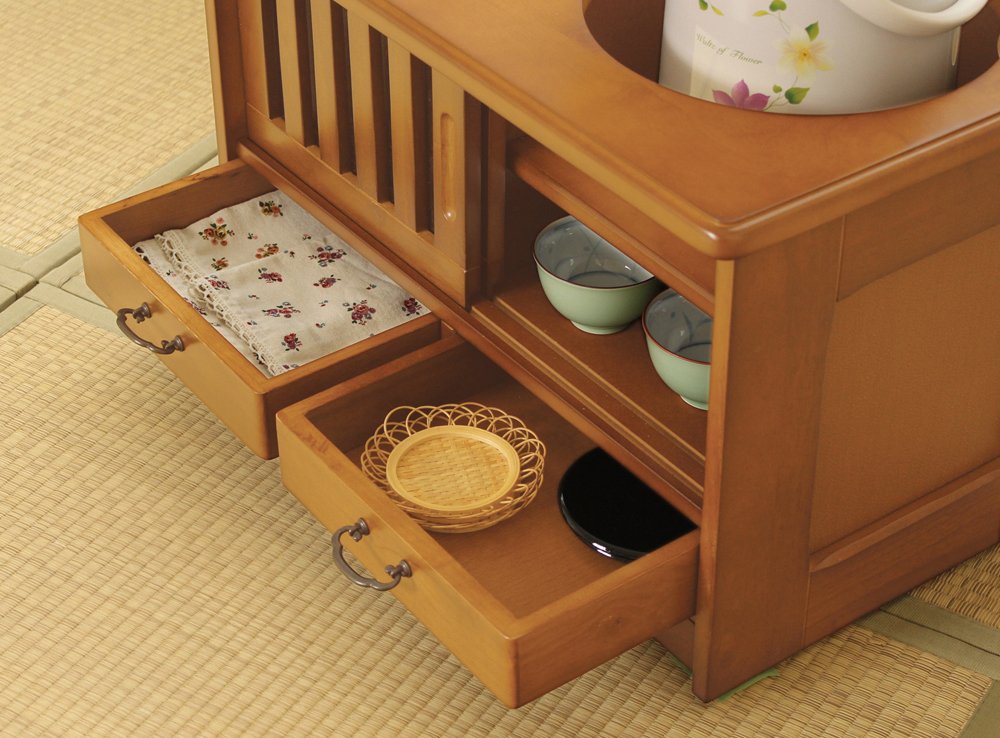 Amazon|ヤマソロ お座敷ワゴン ポットワゴン ブラウン 40-919 Amazon|ヤマソロ お座敷ワゴン ポットワゴン ブラウン 40-919