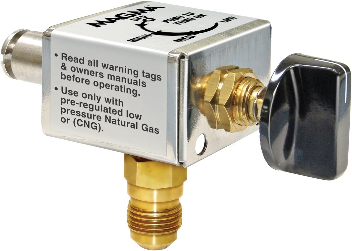 Magma A10-230 CNG (Natural Gas) Low Pressure Control Valve – Conversion Kit for On-Board Marine & RV Fuel Systems – Stainless Steel & Brass – Replaces 1lb Propane Canister Regulator