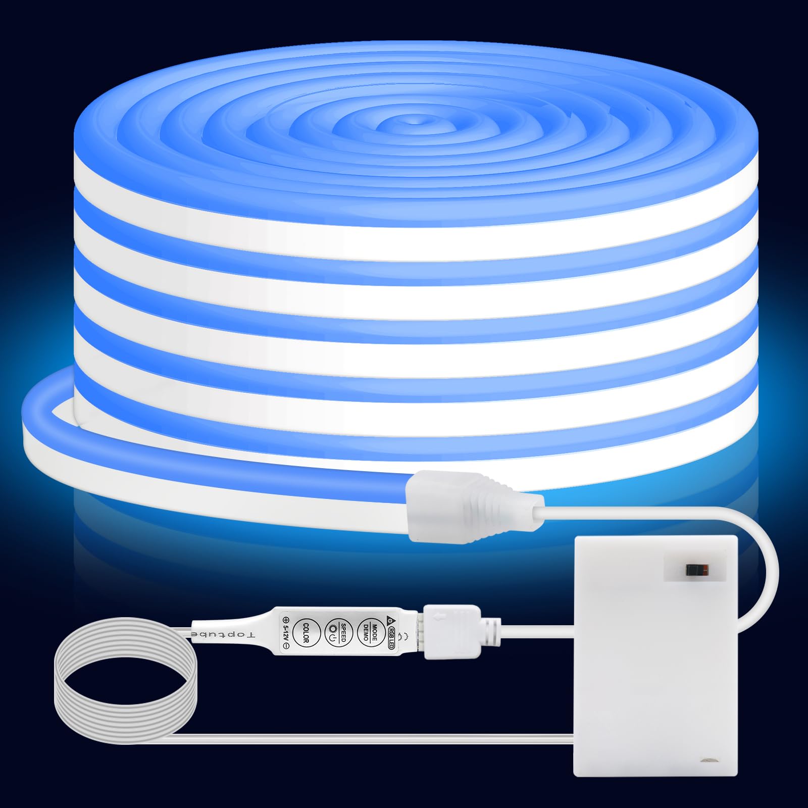 Wisada 5V Dimmable Waterproof Flexible RGB LED Neon Strip Light with 3-Keys IR Controller [3M],USB Powered,SMD3535,CRI85+,108 LEDs/m,for Bedroom,Kitchen,Game Room,Living Room and Store Decoration