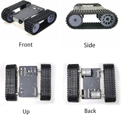 Miniatura 3 de Chasis de tanque robot profesional TP101, plataforma móvil de coche con orugas, modelo robótico de control remoto con motor de CC, oruga inteligente