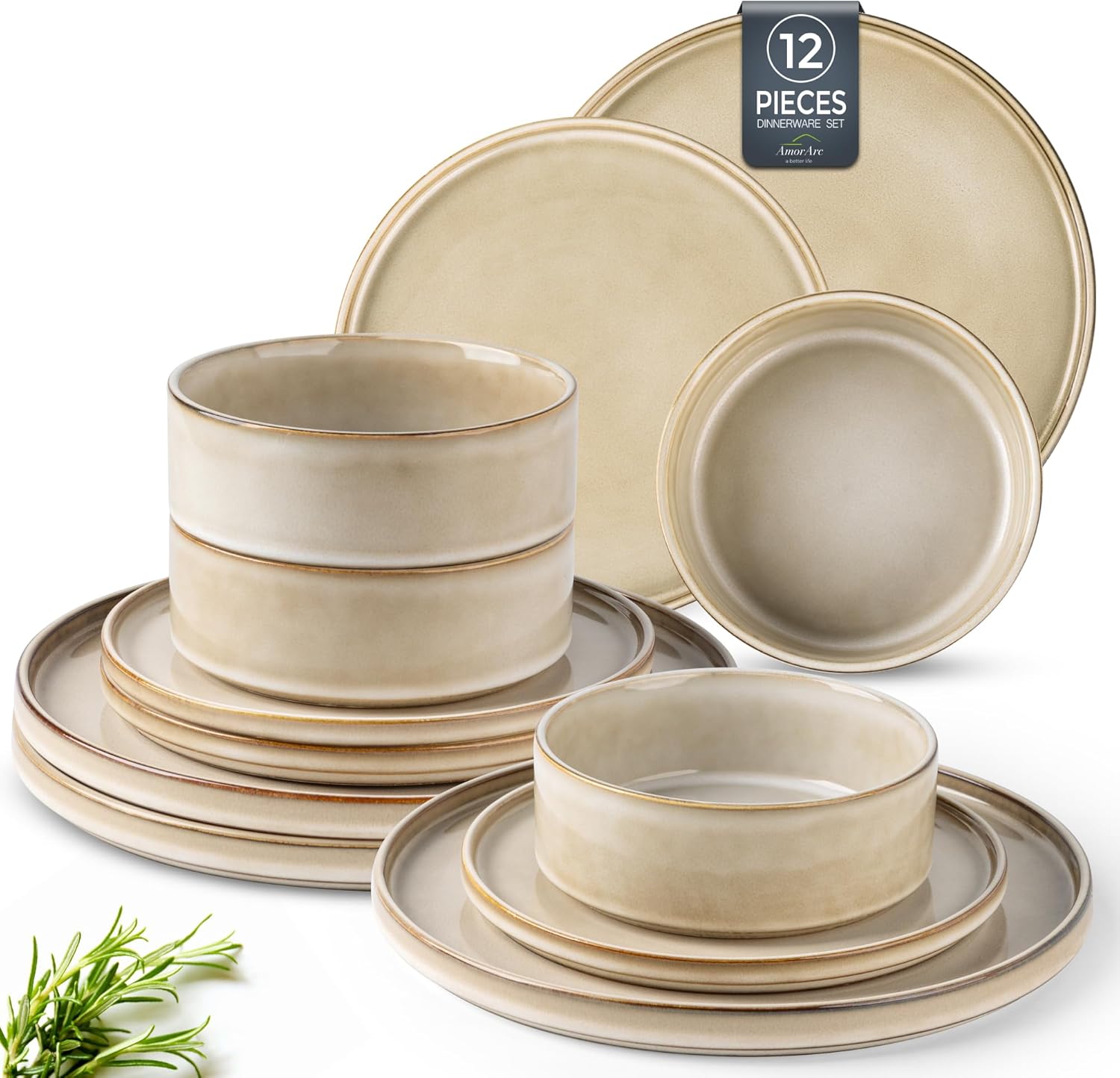 AmorArc Ceramic Dish Set (12pc)