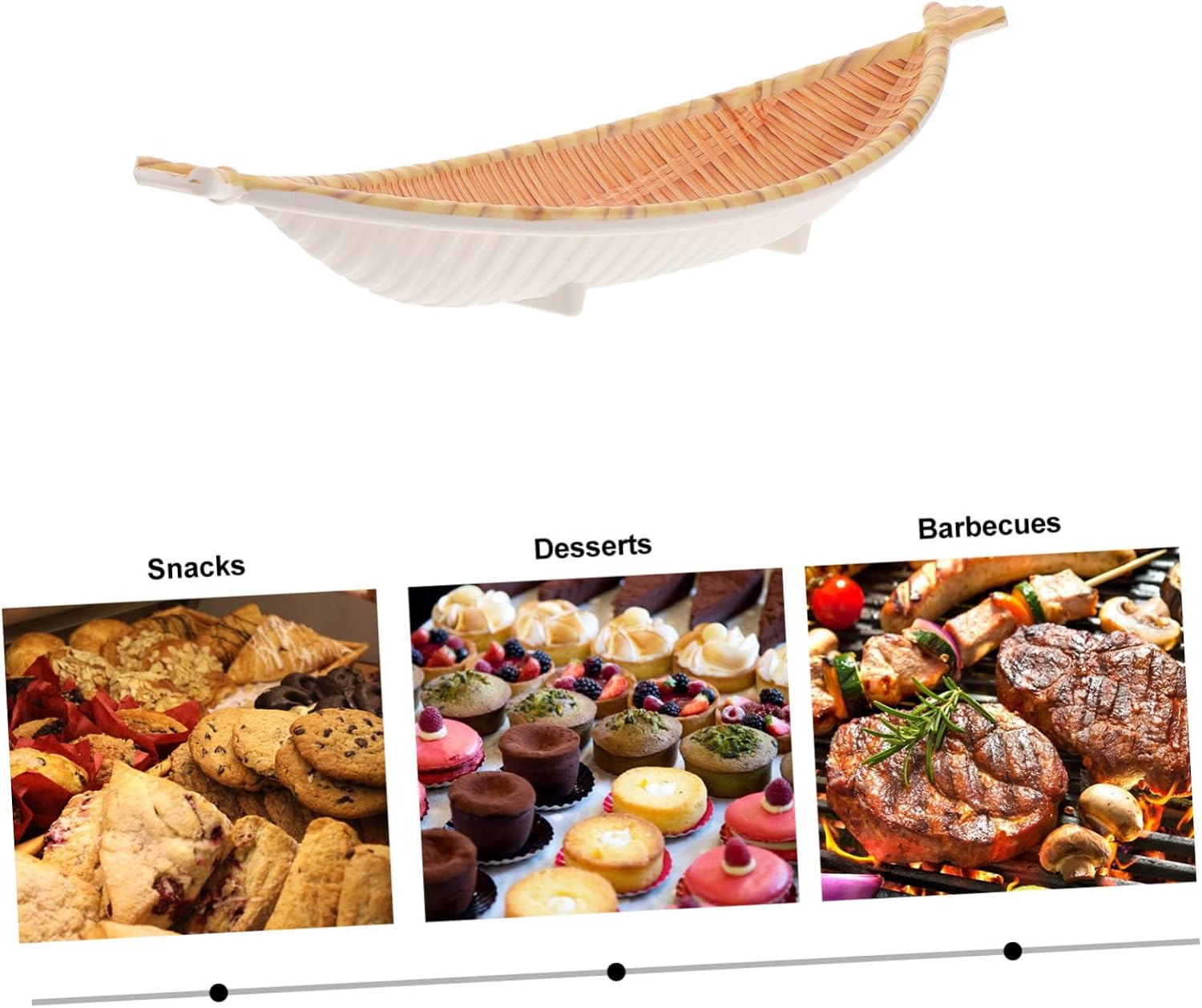 MAGICLULU Imitation Bamboo Woven Tray for Kitchen Storage Decorative Household Storage Holder for Fruits Vegetables Snacks and More Easy to Clean Unique Shape Design image 5