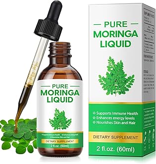 Pure Moringa Oleifera Liquid Drops for Energy,Organic Moringa Leaf Extract w.Turmeric,Black Pepper,Metabolism Immune Skin Joint & Gut,Leaf Extract 6X Absorption Than Powder Capsule Gummies