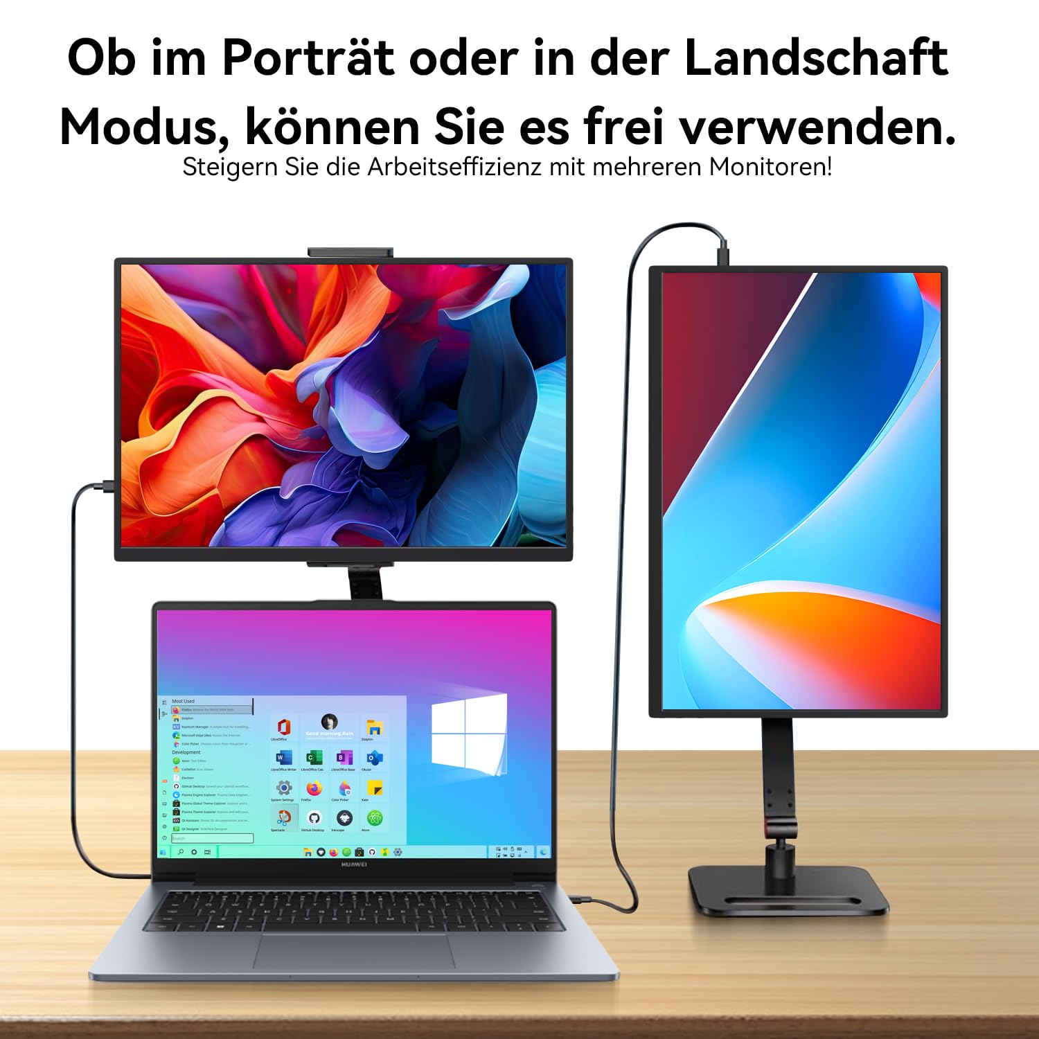 14 Zoll Touchscreen Tragbarer Monitor 1920X1200P Ultra Slim & Lightweight Randlos FHD IPS HDR Portable Gaming Laptop Traveling Sub Monitor für Laptop Mac PC Xbox PS4/5
