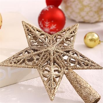 Tree Top Star Christmas Top Star 14cm Christmas Tree Star Christmas Decoration Star Gold