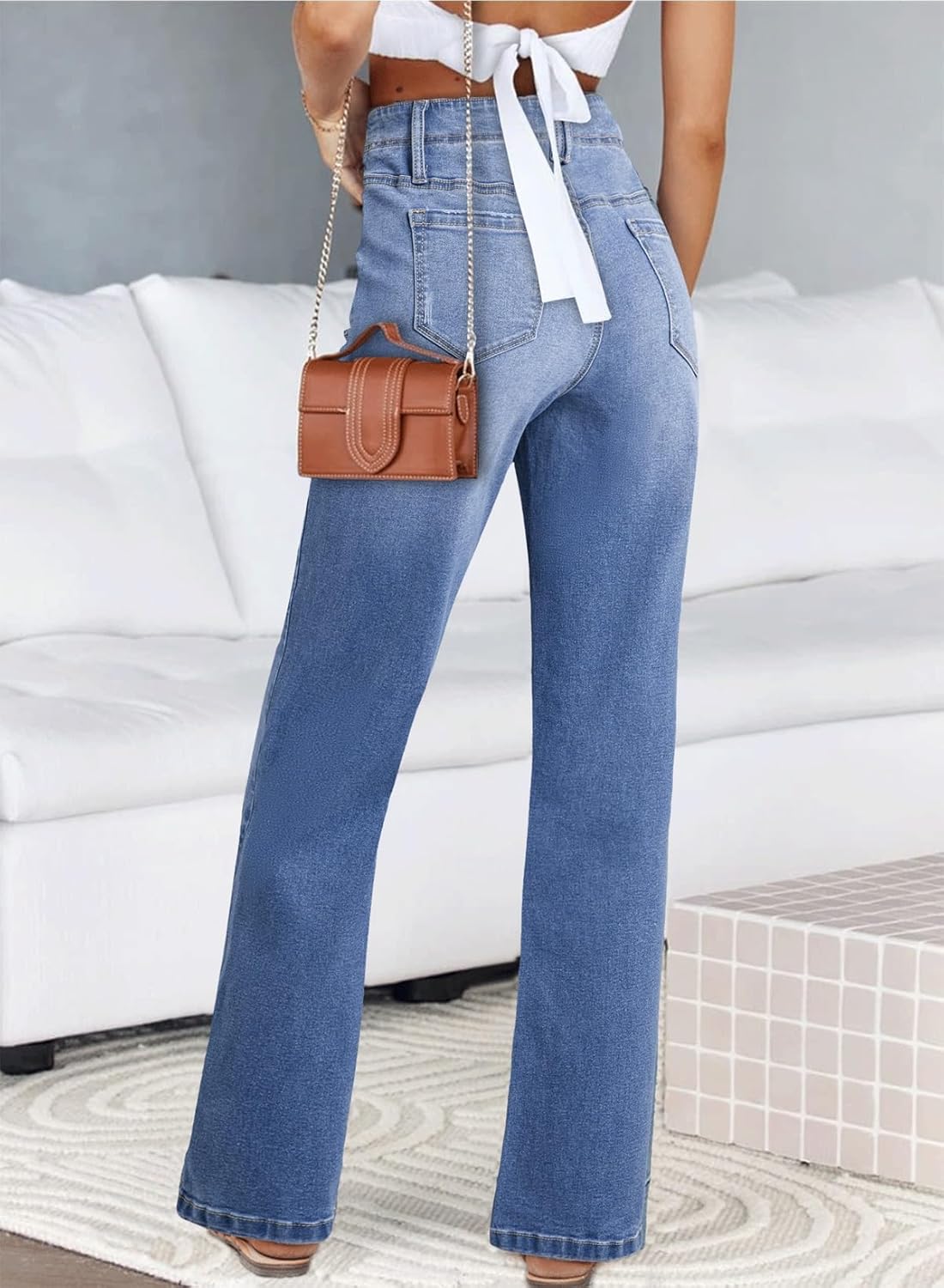 Astylish Womens Wide Leg Jeans High Waisted Stretchy Buttoned Denim Pants Trendy 2025 with Pocket - Image 2
