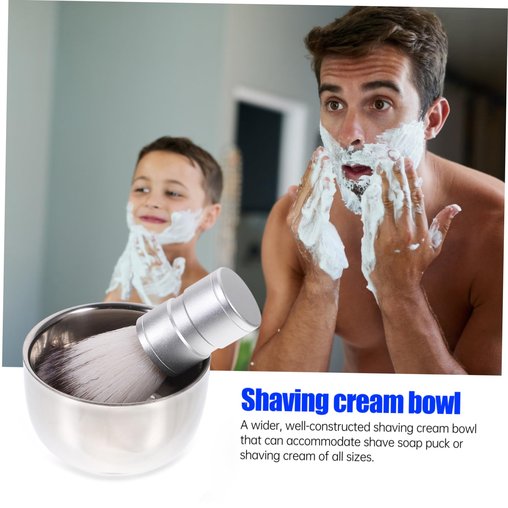 Alipis Spazzola Da Barba Nylon Con Ciotola Da Barba Acciaio Inossidabile Due Strati Colore Casuale Strumento Per Rasatura Confortevole e Tradizionale