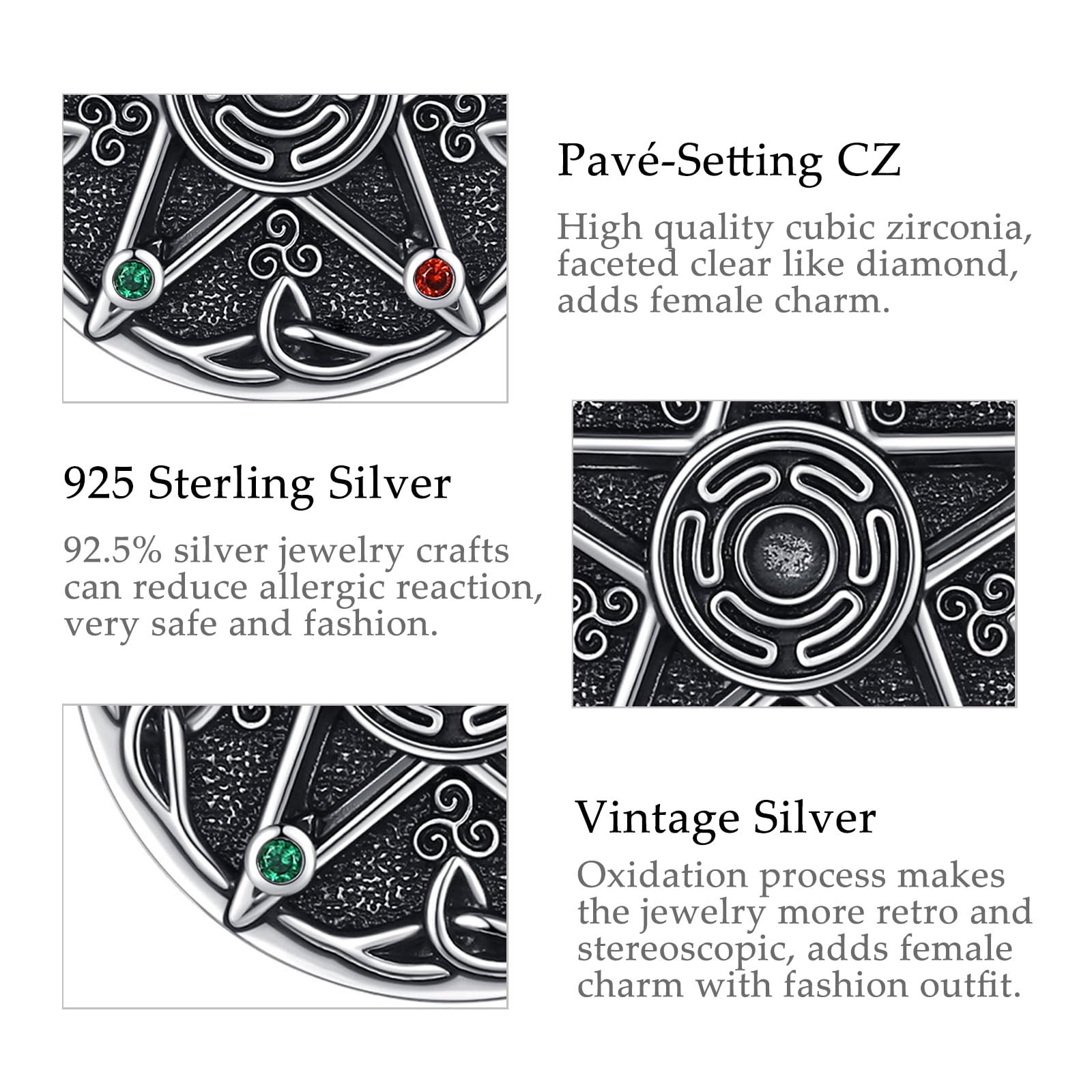 CELESTIA Mondgöttin Hekate Halskette Damen Mondkette Silber 925 Hexe Hexen Schmuck Esoterik Spirituelle Geschenke Frauen
