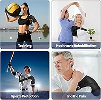 Vista 7 de Soporte de hombro para recuperación de hombres y mujeres, soporte de hombro ajustable para manguito rotador, alivio del dolor en las articulaciones