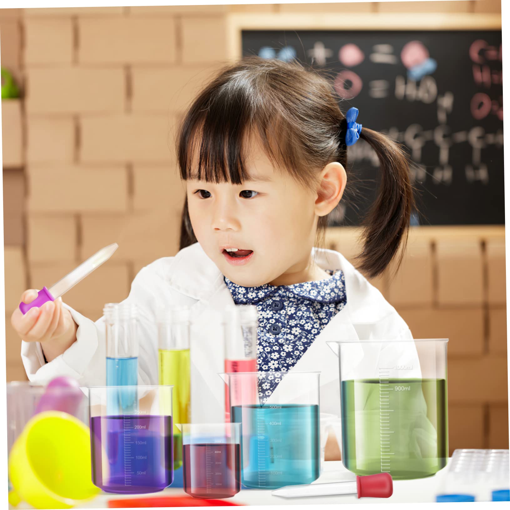 OUNONA 12piezas Jarras Medidoras De Plástico Transparente Con Escala Para Mezcla De Líquidos Pintura Cocina y Experimentos Científicos