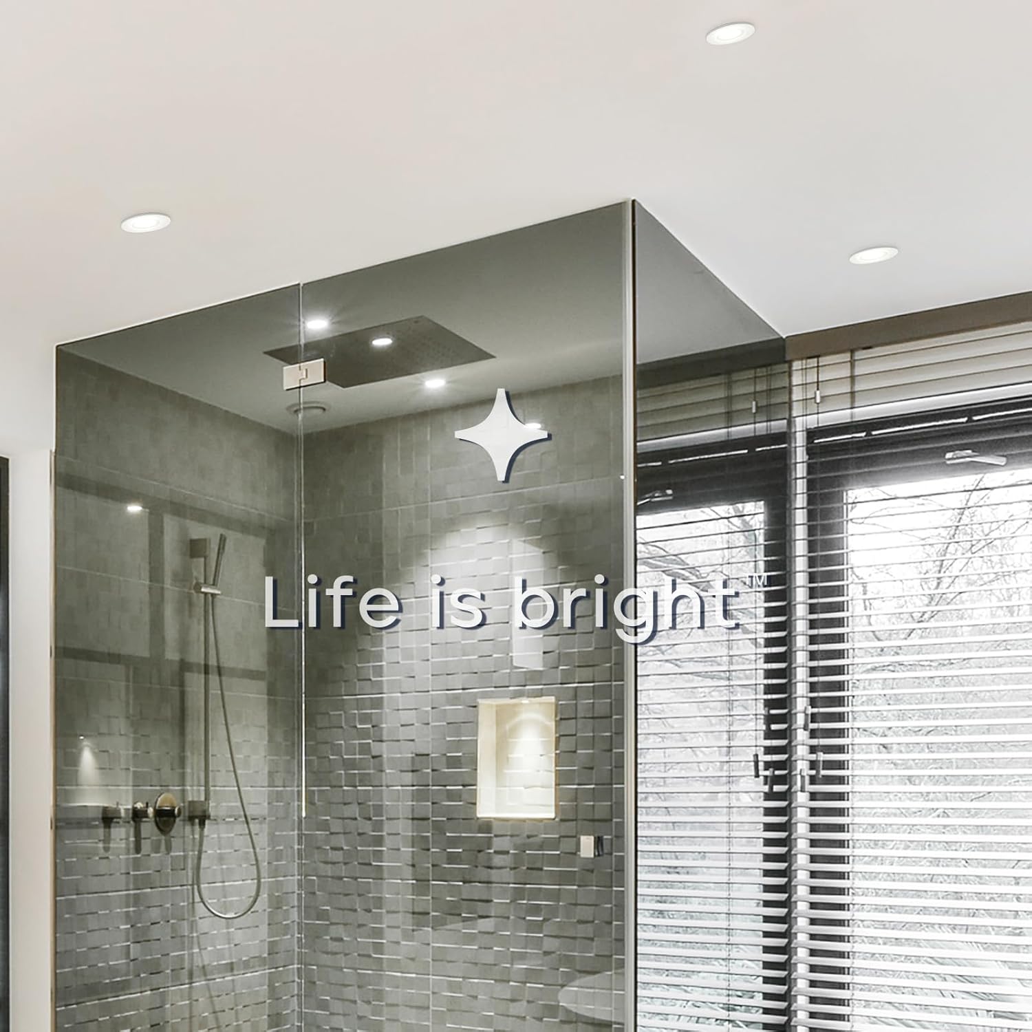 LUXRITE 5 Inch LED Recessed Light, ECO Backlit Mini Panel Spotlight, 5CCT 2700K-5000K, 1200 Lumens, High Output, 13 Watts, Dimmable, IC Rated, Wet Rated, ETL Listed, Energy Star, Round (6 Pack)