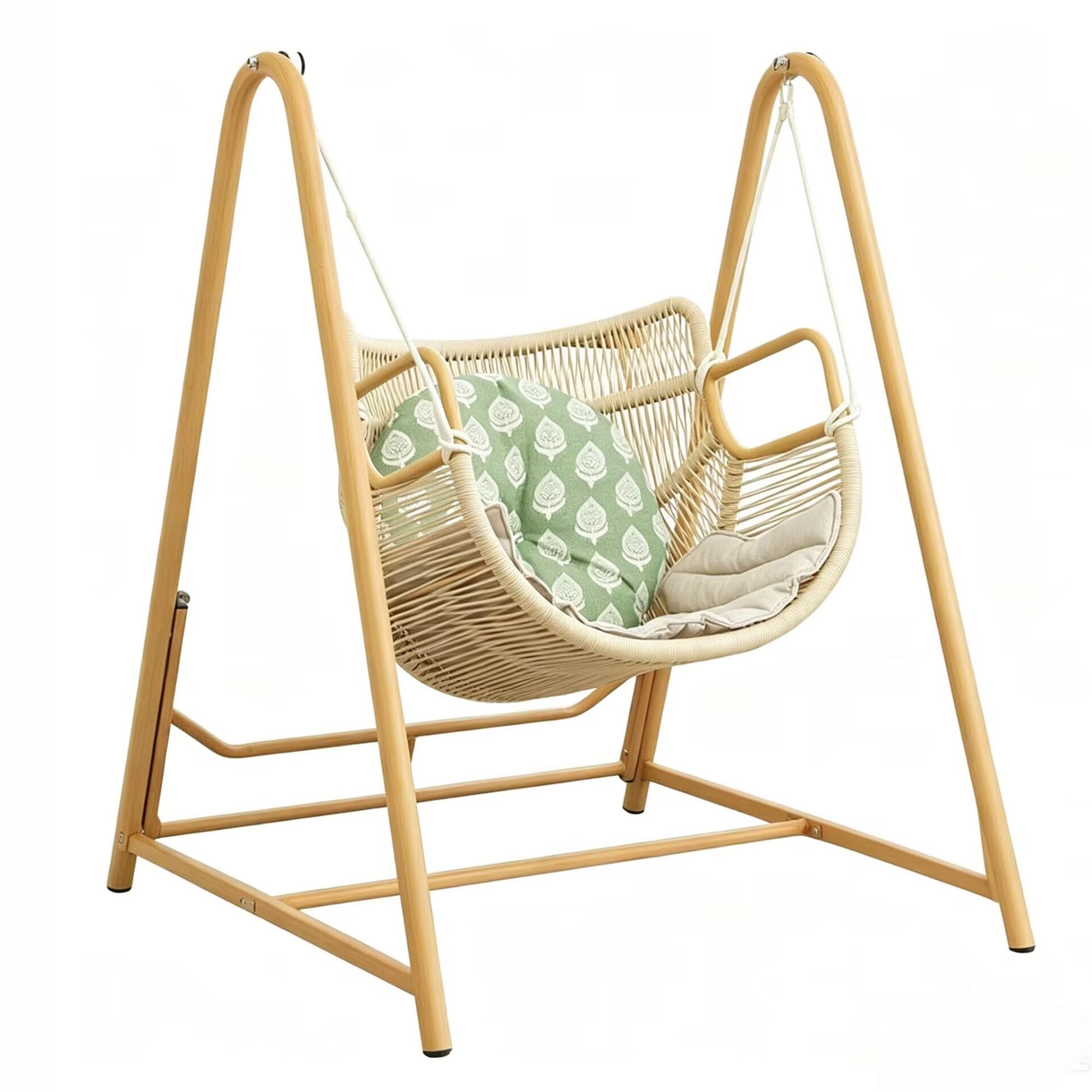 Outdoor PE rattan single swing chair, home balcony silent leisure rocking chair