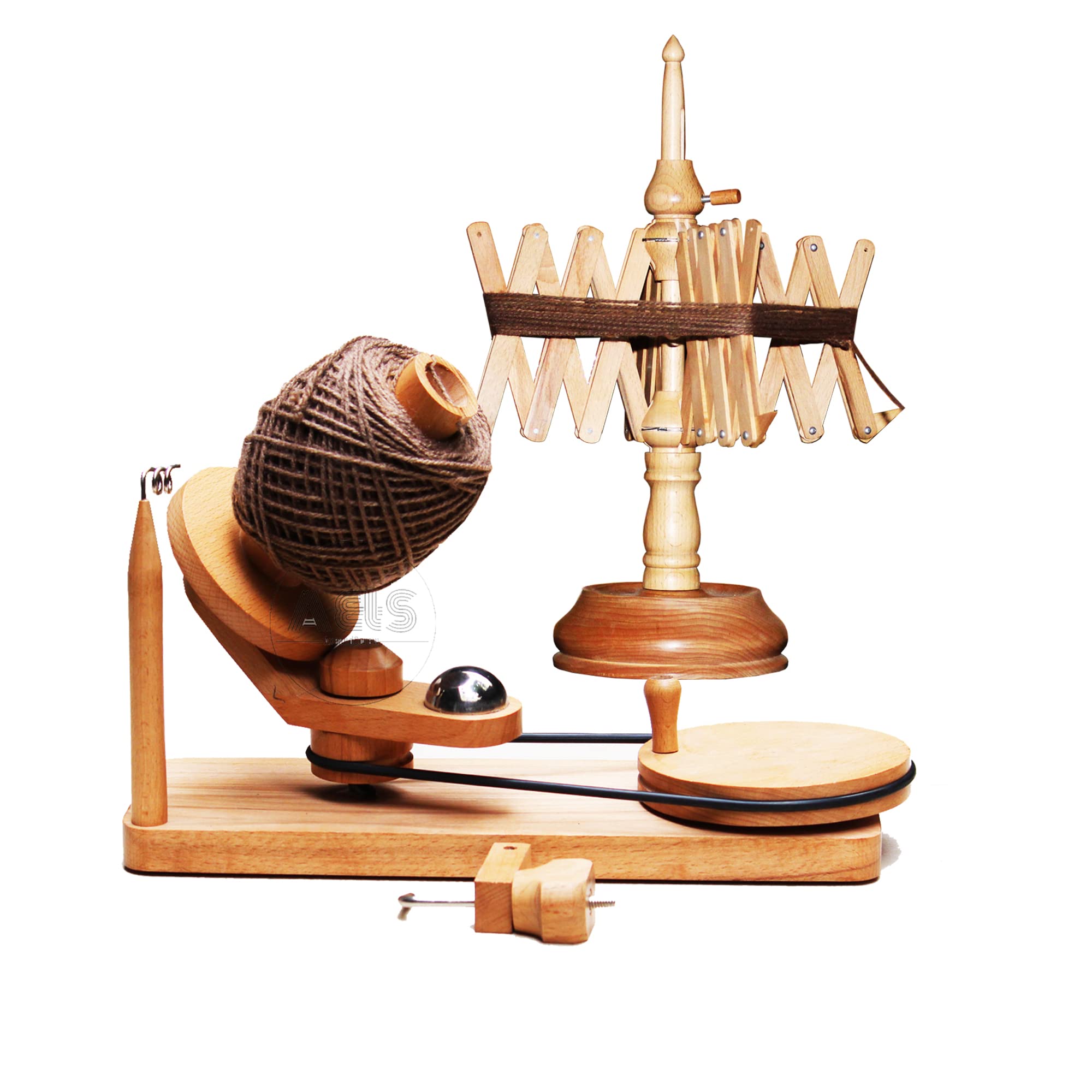 Combo - Wooden Yarn Winder & Table Top, Hand Operated Large Heavy Duty