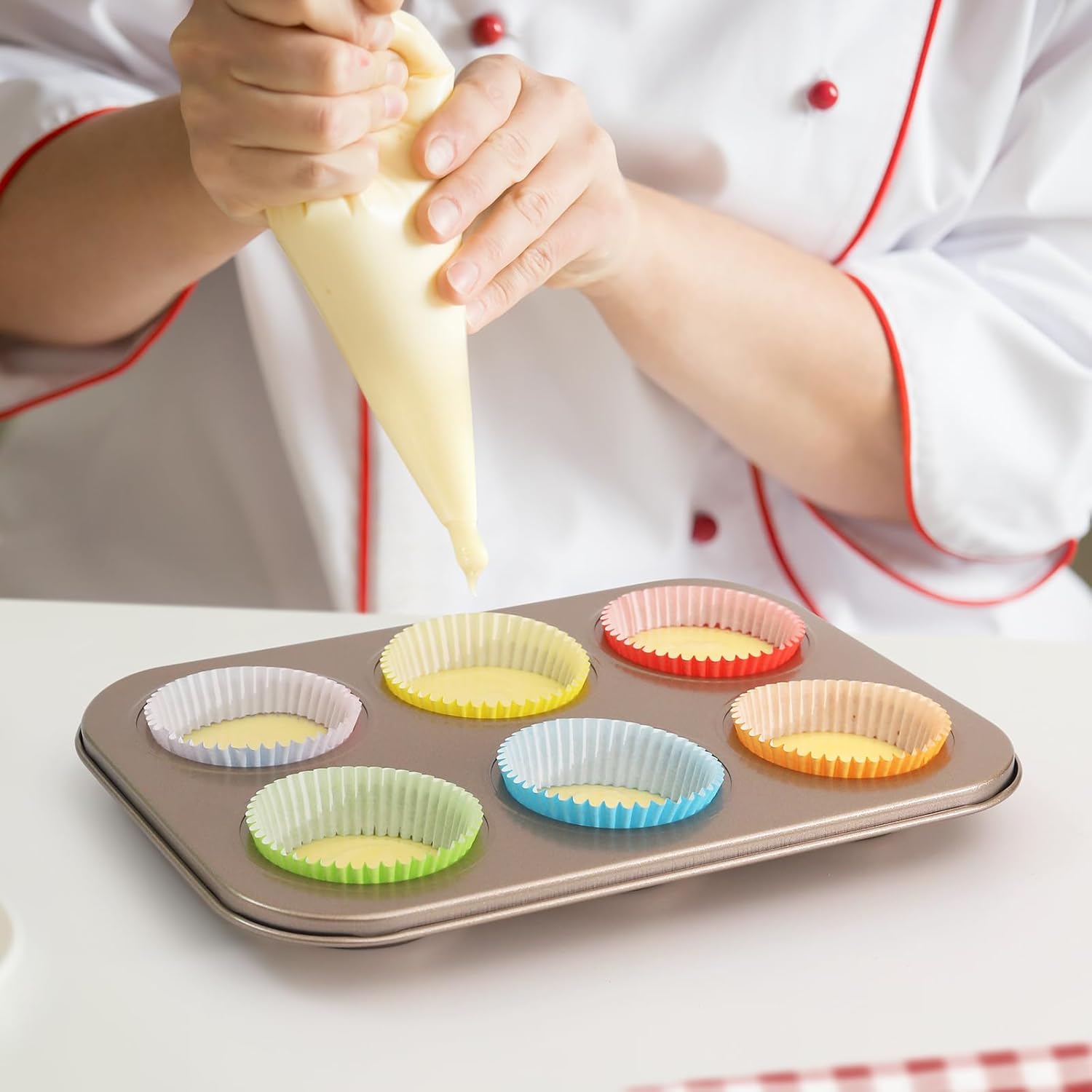 Rainbow Standard Cupcake Liners Solid Colorful Paper Baking Cups Food