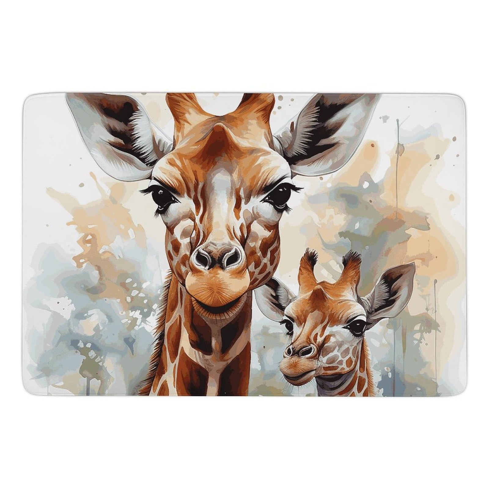 Grand tapis de bain velours corail cerf aquarelle 40x60cm pour salle de bain et salon