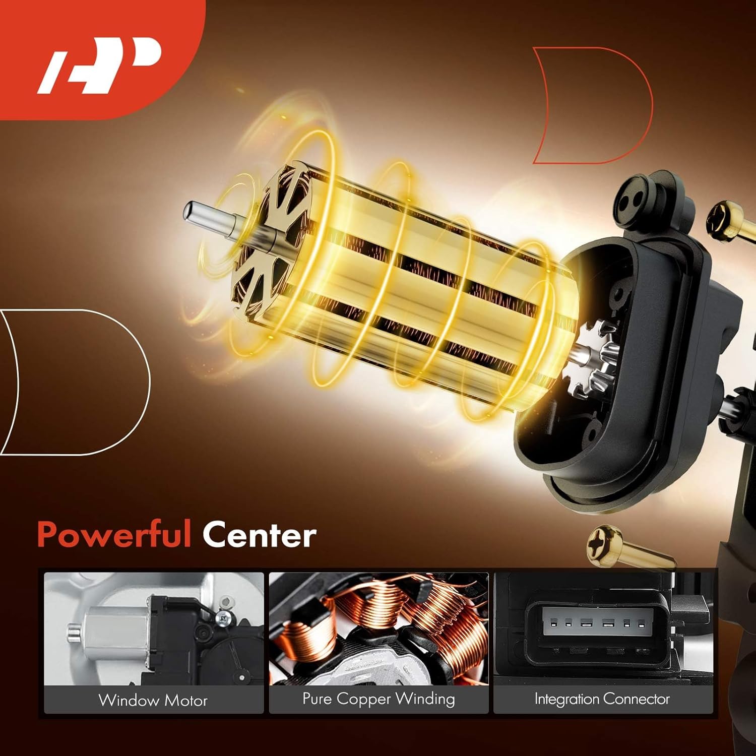 A-Premium Front Right Passenger Side Electric Power Window Regulator with Motor Compatible with Kia Forte 2014 2015 2016, with 6 Pins