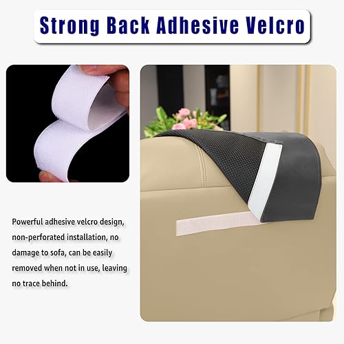 Miniatura 4 de Funda antideslizante para reposacabezas de muebles, protector de reposacabezas de piel sintética para silla reclinable, protector de cabeza de