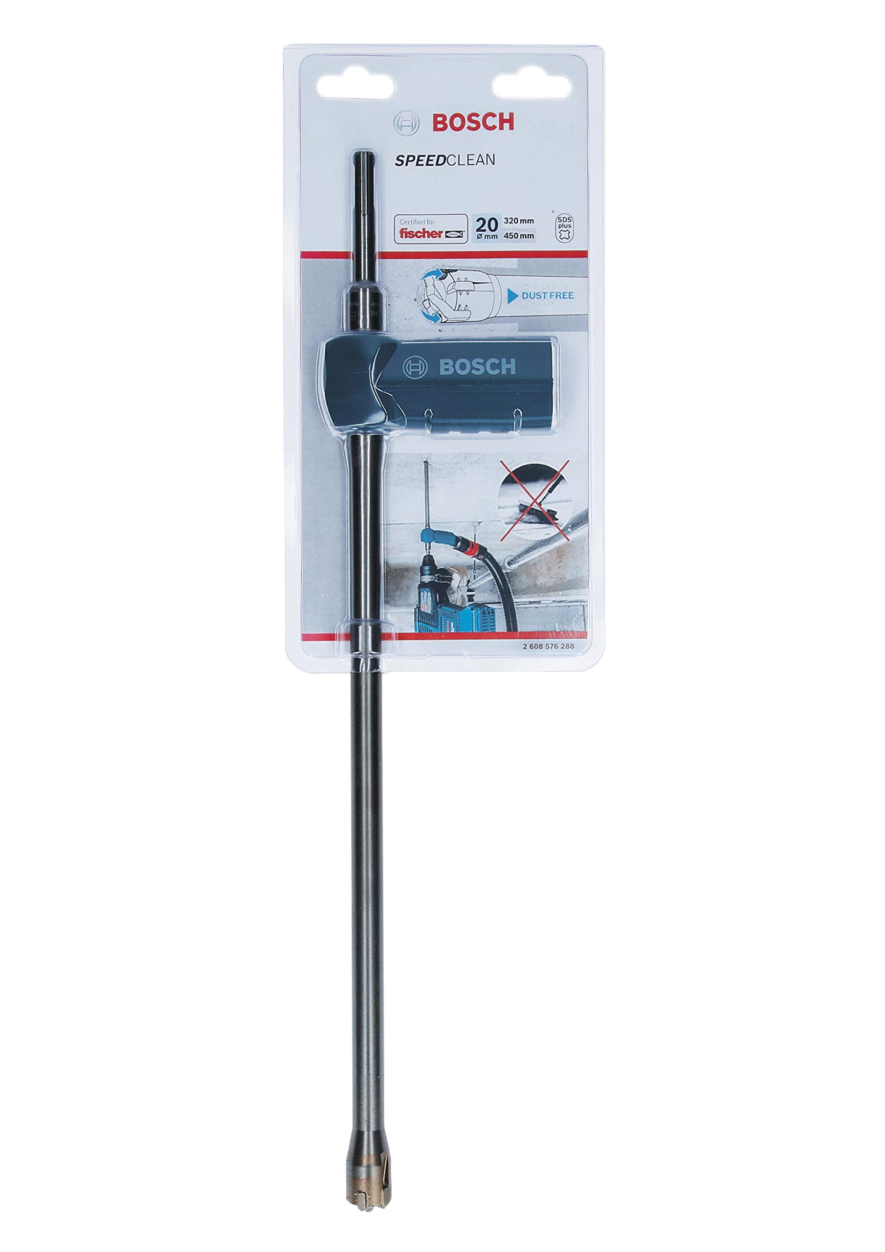 Bosch Professional 2608576288 - Broca para martillo SDS Plus-9 Speed Clean (para hormigón y mampostería, 20 x 320 x 450 mm, accesorios para martillo perforador)