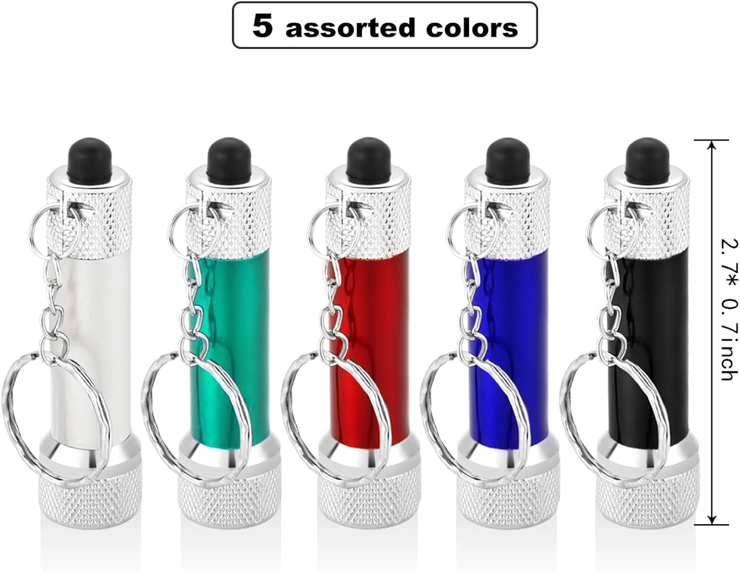 Tatuo 20 Pieces Mini Flashlights Keychain 5 Bulbs LED Keychain for Camping Party Favors