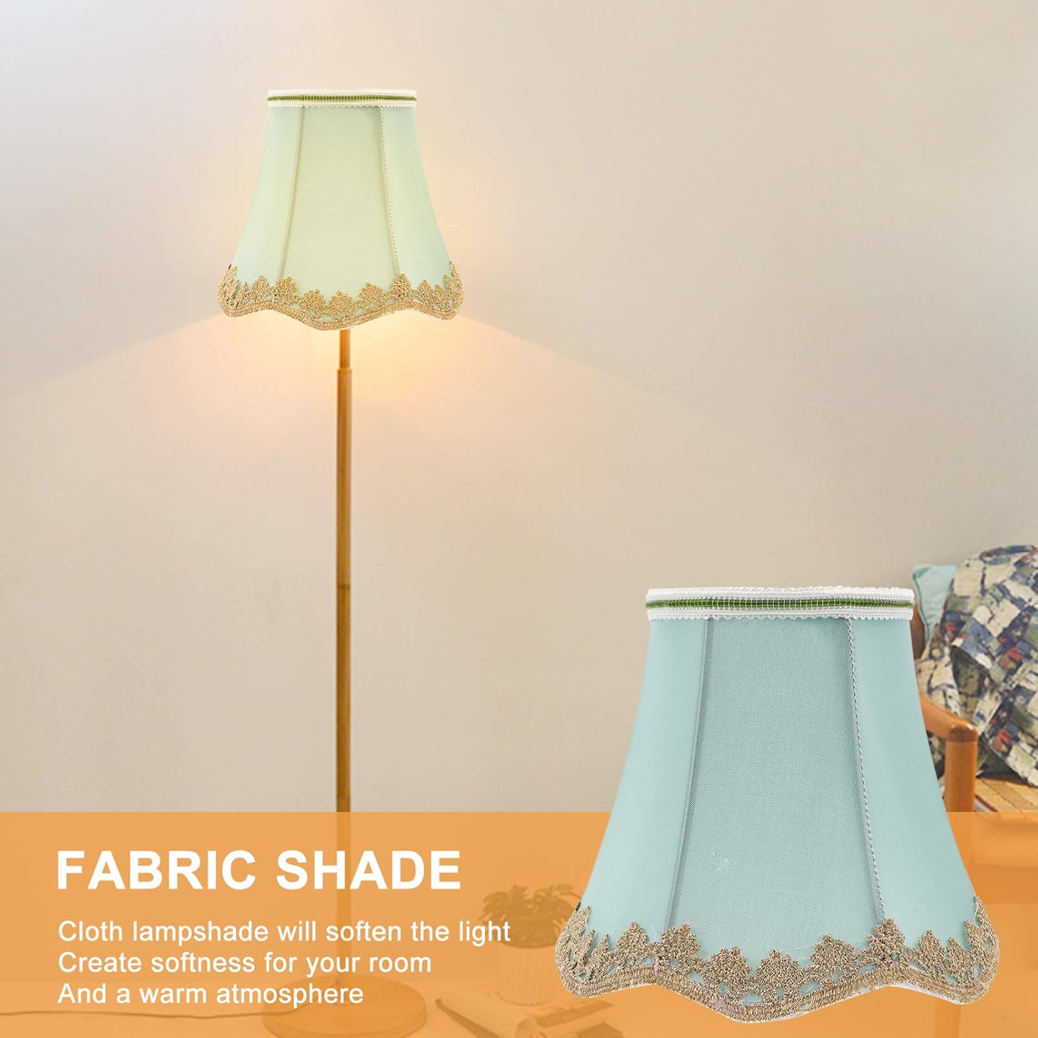Luxshiny Cloth Lamp Shades Fabric Lampshade Lampshade Clip- on Light Shades Chandelier Lamp Shade Lamp Accessory for Hotel Home Office - Image 5
